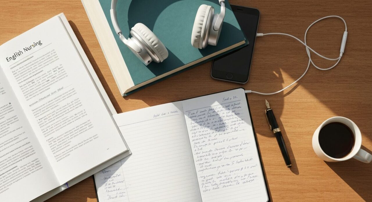 看護師が英語で問診を行う様子
